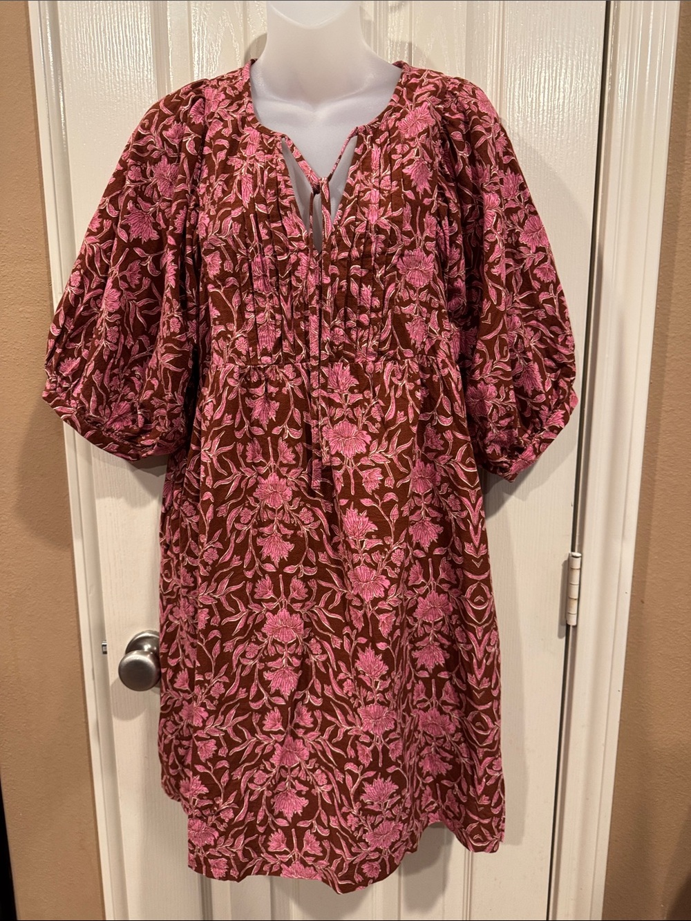 Universal Thread Floral Fall toned Popover Dress. Sz Small